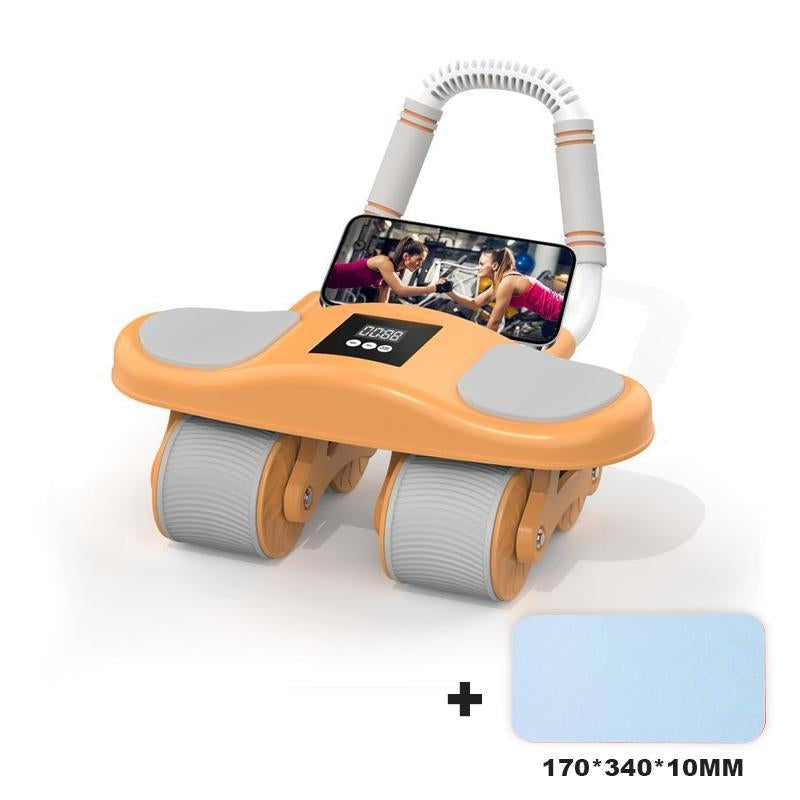 Abdominal Wheel Men'S and Women'S Home Elbow Brace Roller Exercise and Fitness Equipment Four-Wheel Healthy Belly Auto Rebound Belly Tuck and Roll Abdominal Training Dealsforyoudays