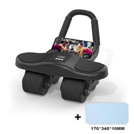 Abdominal Wheel Men'S and Women'S Home Elbow Brace Roller Exercise and Fitness Equipment Four-Wheel Healthy Belly Auto Rebound Belly Tuck and Roll Abdominal Training Dealsforyoudays