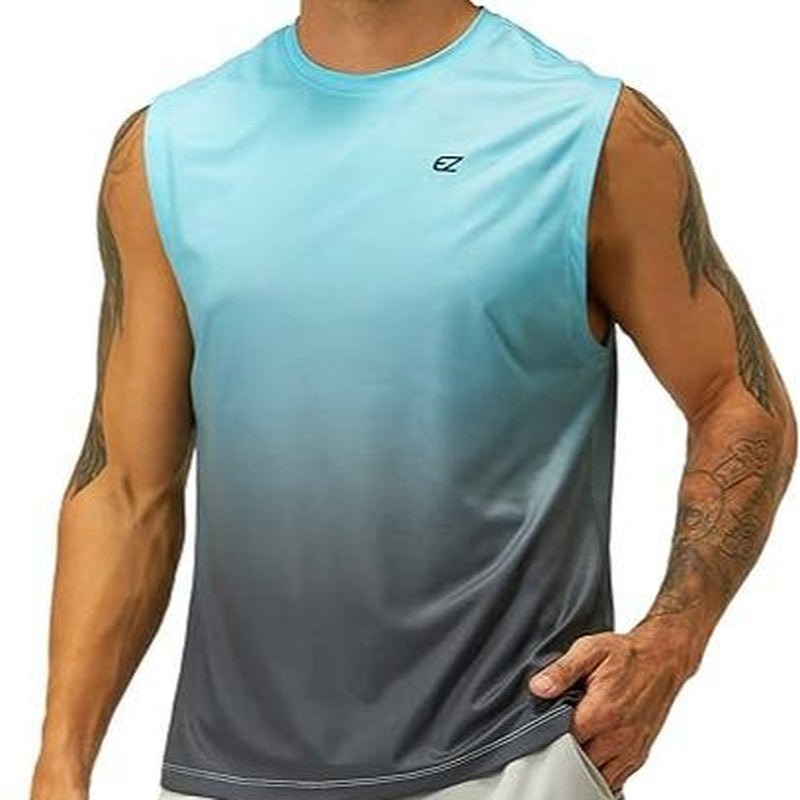 Men'S Workout Sleeveless Shirts Quick Dry Muscle Swim Shirt Gym Fitness Running Beach Tank Tops