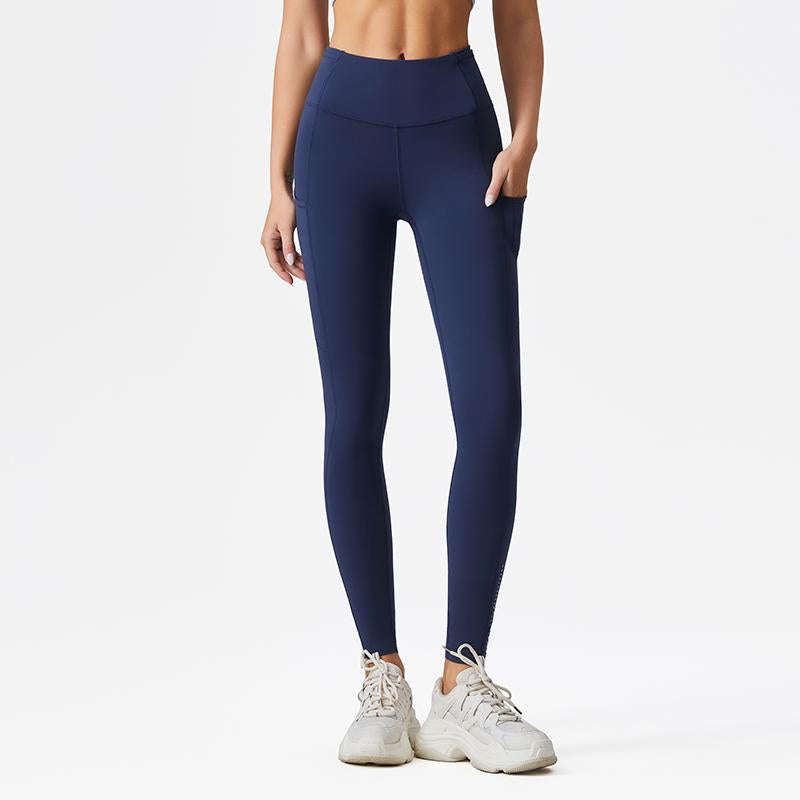 AFZ Women'S High Waisted Tummy Control Side Pocket Leggings Ladies Sportswear Moisture-Wicking Breathable Fabric & Reflective for Night Runs