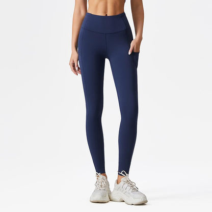 AFZ Women'S High Waisted Tummy Control Side Pocket Leggings Ladies Sportswear Moisture-Wicking Breathable Fabric & Reflective for Night Runs