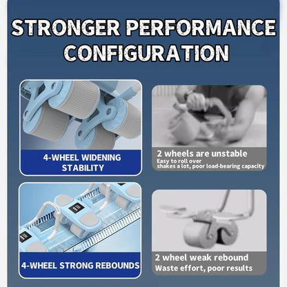 Abdominal Wheel Men'S and Women'S Home Elbow Brace Roller Exercise and Fitness Equipment Four-Wheel Healthy Belly Auto Rebound Belly Tuck and Roll Abdominal Training Dealsforyoudays