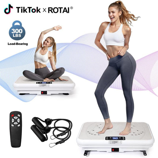 【Dealsforyoudays】Rotai Vibration Plate Fitness Platform for Men and Women, 300 Pound Capacity, 99 Adjustable Speeds, Home Fitness Vibration Plate