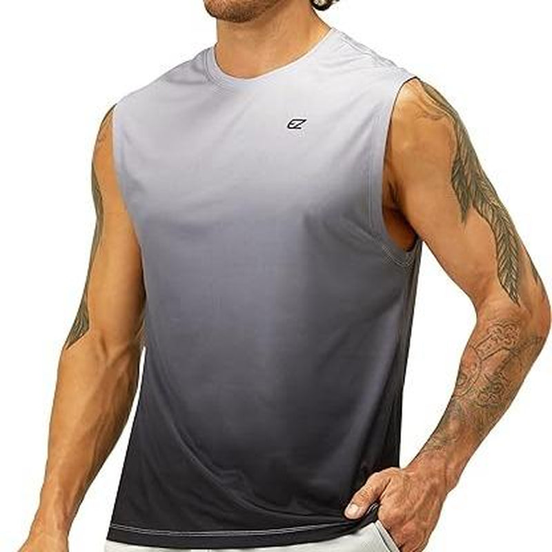Men'S Workout Sleeveless Shirts Quick Dry Muscle Swim Shirt Gym Fitness Running Beach Tank Tops