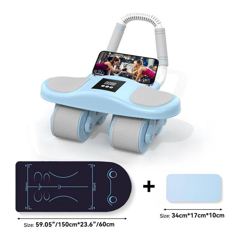 Abdominal Wheel Men'S and Women'S Home Elbow Brace Roller Exercise and Fitness Equipment Four-Wheel Healthy Belly Auto Rebound Belly Tuck and Roll Abdominal Training Dealsforyoudays