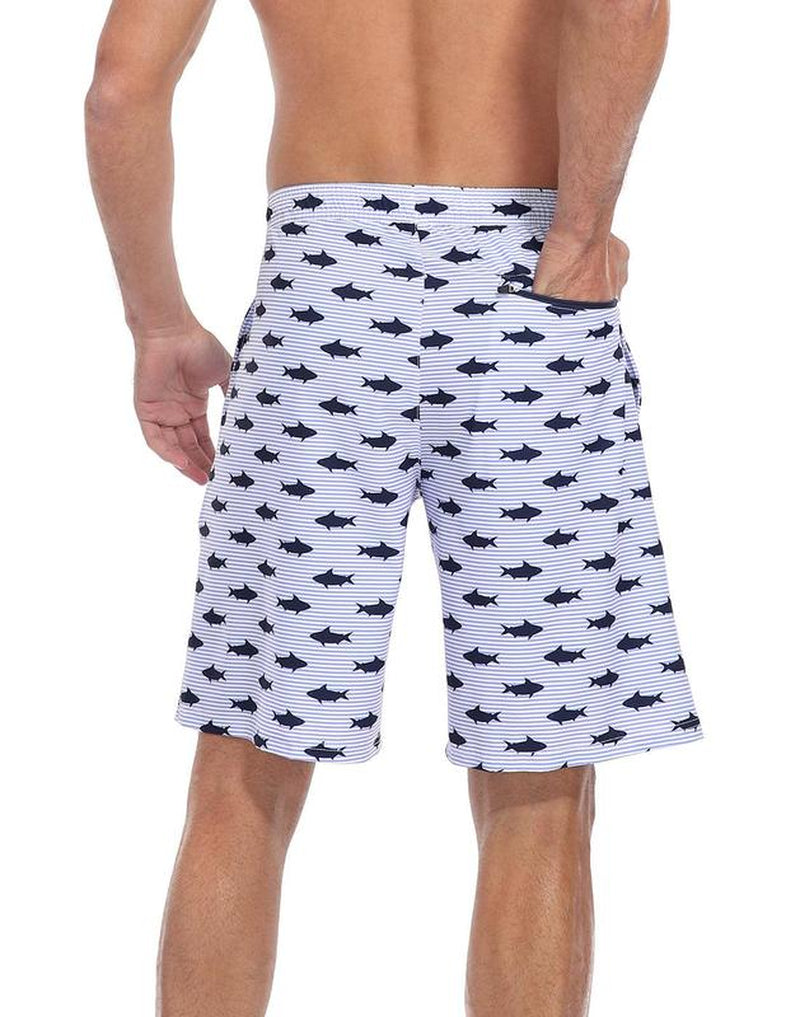 LRD Mens Printed 9" Swim Trunks with Compression Liner Activewear Beach