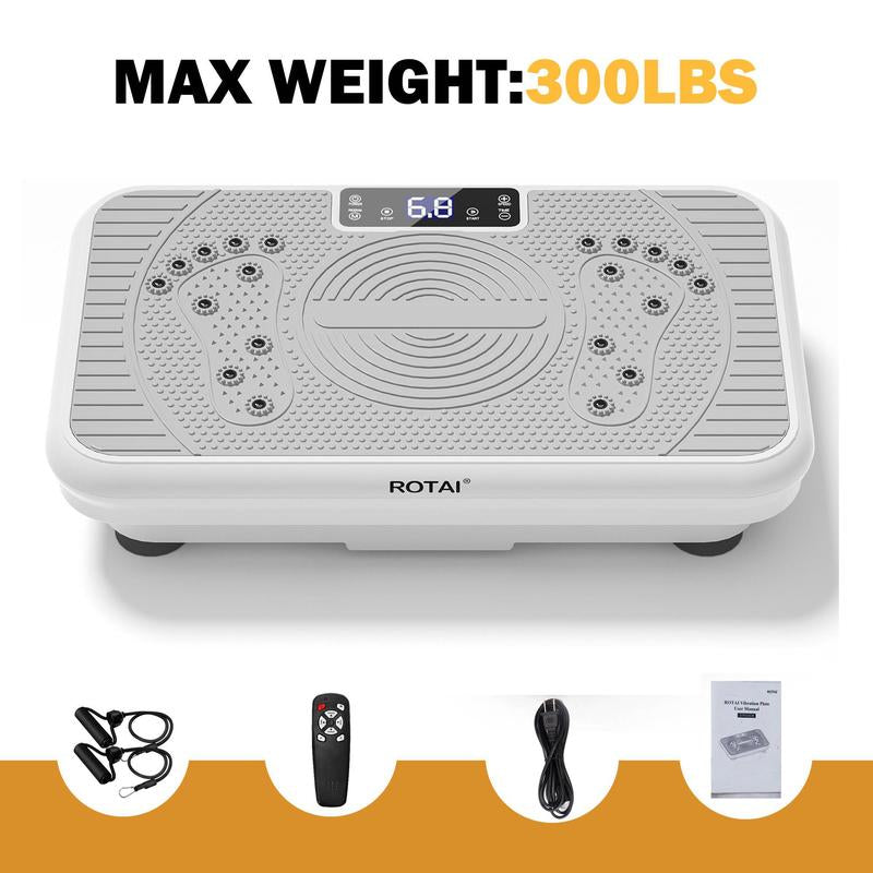 【Dealsforyoudays】Rotai Vibration Plate Fitness Platform for Men and Women, 300 Pound Capacity, 99 Adjustable Speeds, Home Fitness Vibration Plate