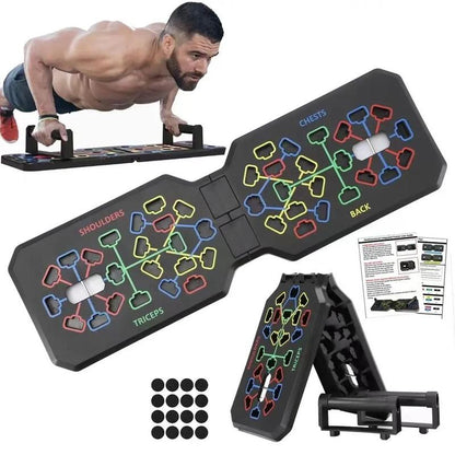 T-Shaped Push up Board, 1 Set Collapsible Push up Training Mat & Handle & Non-Slip Sticker, Home Gym Push up Bar for Chest Abdominal Muscle Training, Exercise Equipment, Workout Equipment, Home Gym Machine, Portable Exercise Machine