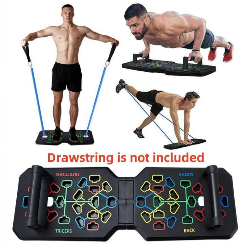 T-Shaped Push up Board, 1 Set Collapsible Push up Training Mat & Handle & Non-Slip Sticker, Home Gym Push up Bar for Chest Abdominal Muscle Training, Exercise Equipment, Workout Equipment, Home Gym Machine, Portable Exercise Machine