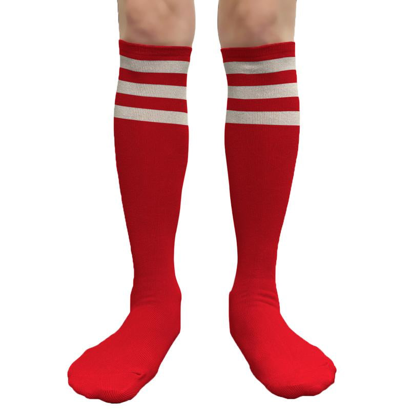 COUVER Unisex Black Striped Knee High Fashion Casual Sport Tube Cotton Socks