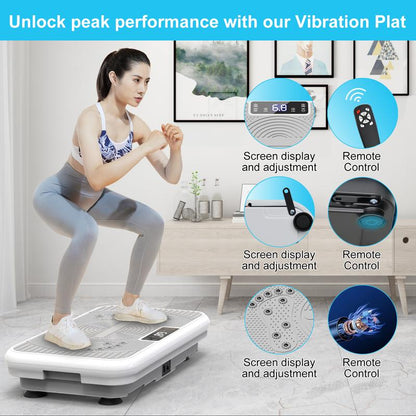 【Dealsforyoudays】Rotai Vibration Plate Fitness Platform for Men and Women, 300 Pound Capacity, 99 Adjustable Speeds, Home Fitness Vibration Plate